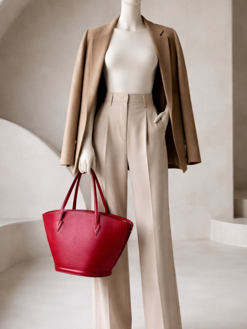 LOUIS VUITTON EPI SAINT JACQUES LARGE SHOULDER BAG. - Picture 3 of 17
